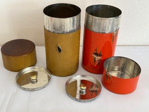 lot 86 image: Two Vintage Metal Japanese Tea Canisters