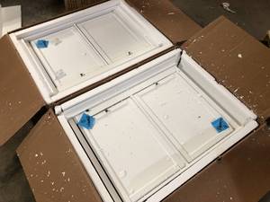 2 Lots of Hampton Harbor 35 in. Double Tilt-Out Hamper in White by Home Decorators Collection Damaged Customer Returns See Pictures