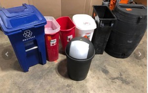 Lot of Assorted Plastic Bins and storage containers some missing tops Customer Returns See Pictures