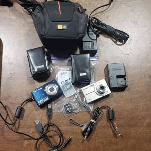 2-Cameras With Cases & Accessories