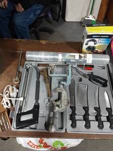 Camp USA Cutlery With Case, Apple PeelerCorer, Old Hand Tools