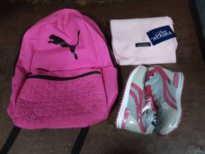 Hot Pink Puma Backpack, New Sneakers Size 37, Pure Alaska Pink Scarf