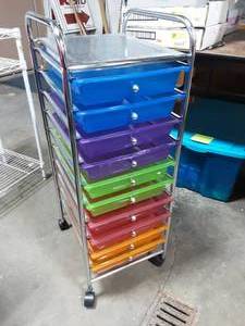 10-Drawer Colorful Rolling Organizer 13x15x34