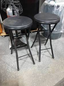 2-Black  Folding Stools 24