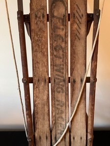 lot 30 image: Vintage Wood Fleetwing Racer Sled