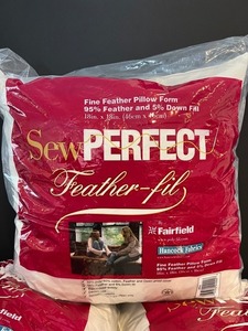 lot 105 image: Sew-Perfect Feather Fill Pillow Form Lot of 5