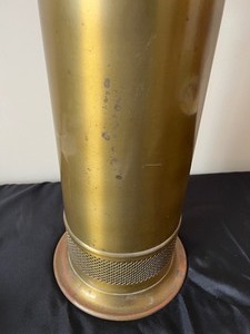 lot 45 image: Vintage Brass Umbrella Stand with Contents