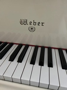 lot 5 image: White Weber Baby Grand Piano