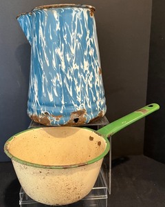 lot 153 image: Primitive Enamelware Decor and Found Objects