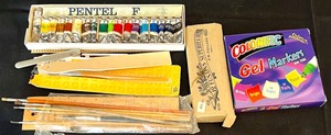 lot 184 image: Brass Rubbing, Art Materials and Canvas Easel