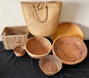lot 194 image: Wood Spools, Miniature Washboards, Baskets and More