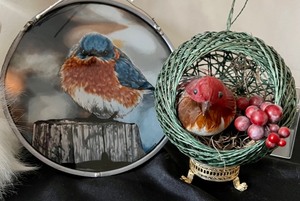 lot 218 image: Joan Haefele Sun Catcher, Hand Painted Eggs & More