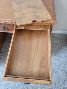 lot 159 image: Vintage Desk with Covered Compartments.