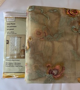 lot 228 image: Botanical Art, New Sheer Drape Panels, & Planter