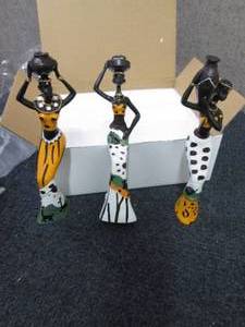 3 pc African Figures...