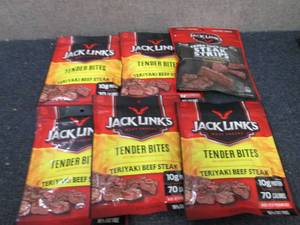 6- 3.25 oz pks Jack Links Tender Bi...