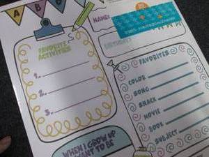 18-50pks About Me Activity Sheets...