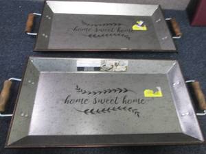2 Home Sweet Home Tin Trays- 1 corn...