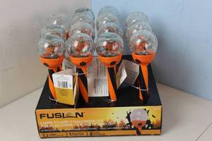lot 151 image: 14 X Solar Powered Hallowen Crackle Ball Stake Lights #18179 - New