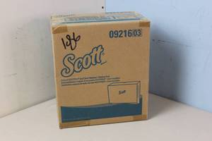 lot 264 image: Paper Towel Dispenser K-C PROFESSIONAL SCOTTFOLD Silver Stainless Steel Manual Pull Wall Mount