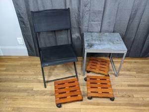 Folding Chair, Table and Rollers