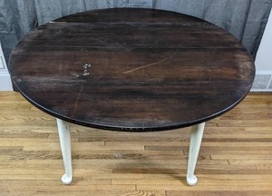 Rustic Round Drop Leaf Dining Table