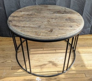 Handsome Rustic Round SideCoffee Table