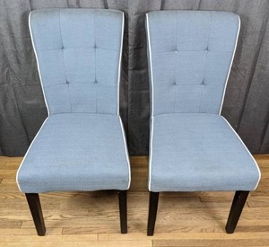 Pair of Tufted Armless Accent Chairs
