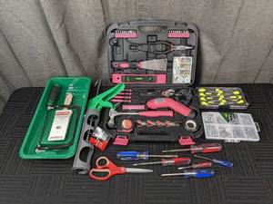 Assorted Tools Hacksaw, Screwdrivers, Apollo Tool Set, Caulk Gun and More