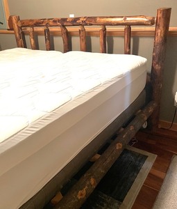 lot 5 image: Rustic Log King Bed Frame