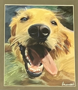 lot 45 image: Adorable Golden Retriever Framed Portrait Print by Robert McClintock