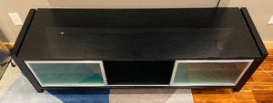 lot 55 image: Frosted Slide Door Media Cabinet