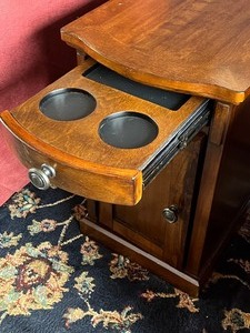 lot 39 image: Accent Table with Charging Station Ports and Sliding Drink Tray
