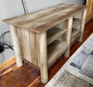 lot 152 image: Rustic Wooden Shelf with 2 Drawers