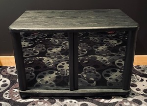 lot 150 image: Petite Media Cabinet with Glass Doors