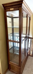 lot 25A image: Wooden Display Cabinet with Glass Shelves