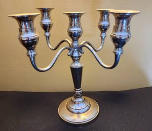 lot 127 image: Decorative Vase, Candelabra, Candle Holder Grouping
