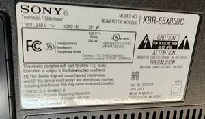 lot 132 image: 65 Sony Flatscreen Television