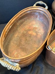 lot 68 image: Two Copper Planters and a Villedie Copper Vase