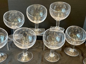 lot 53 image: Set of 8 BIOT Bubble Tilted Bowls or Desert Stems