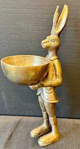lot 55 image: Brass Eric Eloise Designs Standing Rabbit Dish