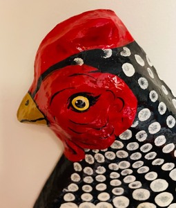 lot 305 image: Paper Mache Chicken Decor