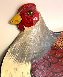 lot 306 image: Cluck Cluck Cluck Paper Mache Chicken Decor