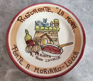 lot 115 image: Fun Italian Syled Plates and Authentic Italian Restaurant Pitcher