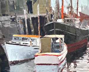 lot 34 image: Original Oil on Board Framed Art