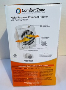 lot 352 image: 2 New Comfort Zone Compact Heater Fans