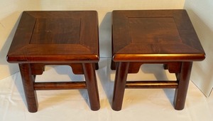 lot 361 image: Pair of Wooden Stools