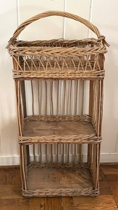 lot 380 image: Vintage Wicker 3 Shelf Stand