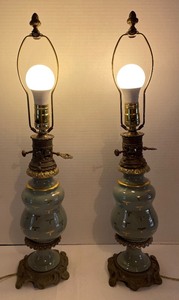 lot 381 image: Pair of Lovely Vintage Table Lamps