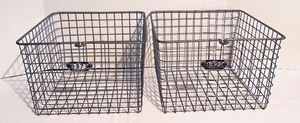 lot 391 image: Five Vintage Locker Metal Baskets